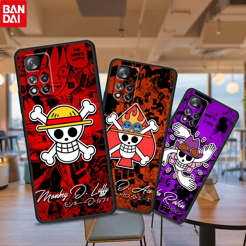 

Hot Anime One Piece Cute for Xiaomi Redmi Note 11 10 11T 10S 9 9S 8 7 5G 4G Silicone Soft Black Phone Case Fundas Coque Capa