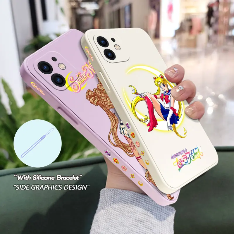 

Sailors Moons Phone Case For Samsung Galaxy S23 S22 S21 S20 Ultra Plus FE S10 4G S9 S10E Note 20 10 9 Plus With Lanyard Cover