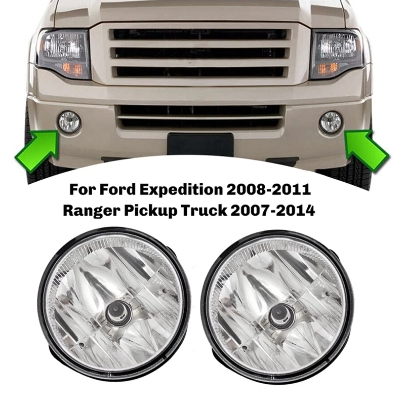 Front Bumper Lamp Fog Lights With Bulb AL1Z15200A For Ford Expedition 2008-2011 Ranger Pickup Truck 2007-2014