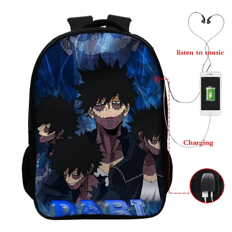 

Рюкзак с героями мультфильма «Моя геройская Академия», Женский школьный ранец с 3D Dabi Hawks для мальчиков и девочек