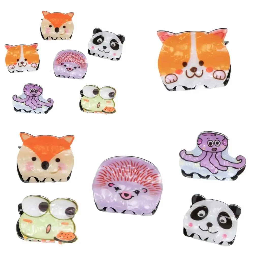 

Cartoon Koki Dog Panda Frog Hair Claw Acrylic Octopus Hedgehog Shark Clip Small Size Animals Hair Clips Headwear