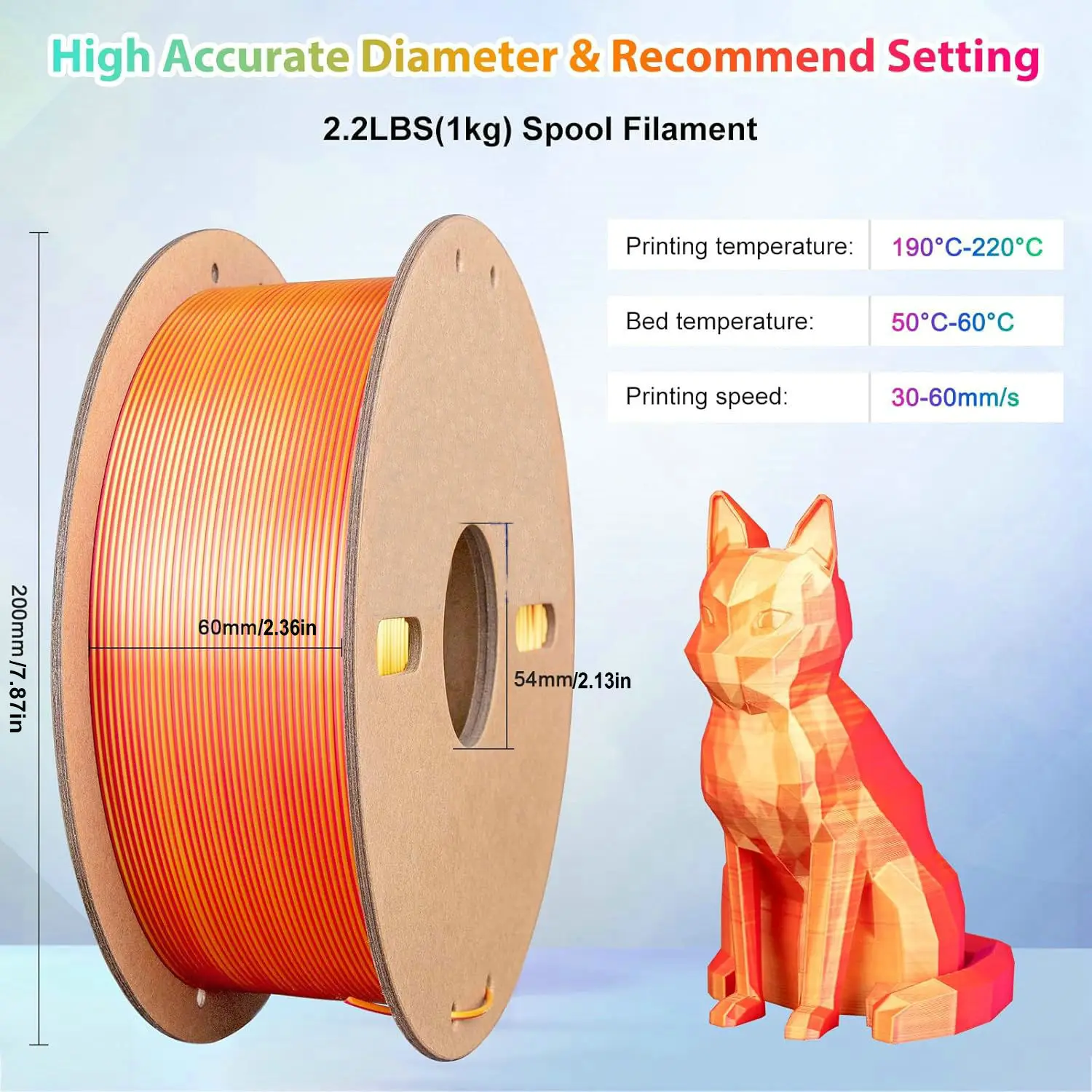 1 Кг 75 Мм Двухцветная Нить PLA Для 3D-принтера