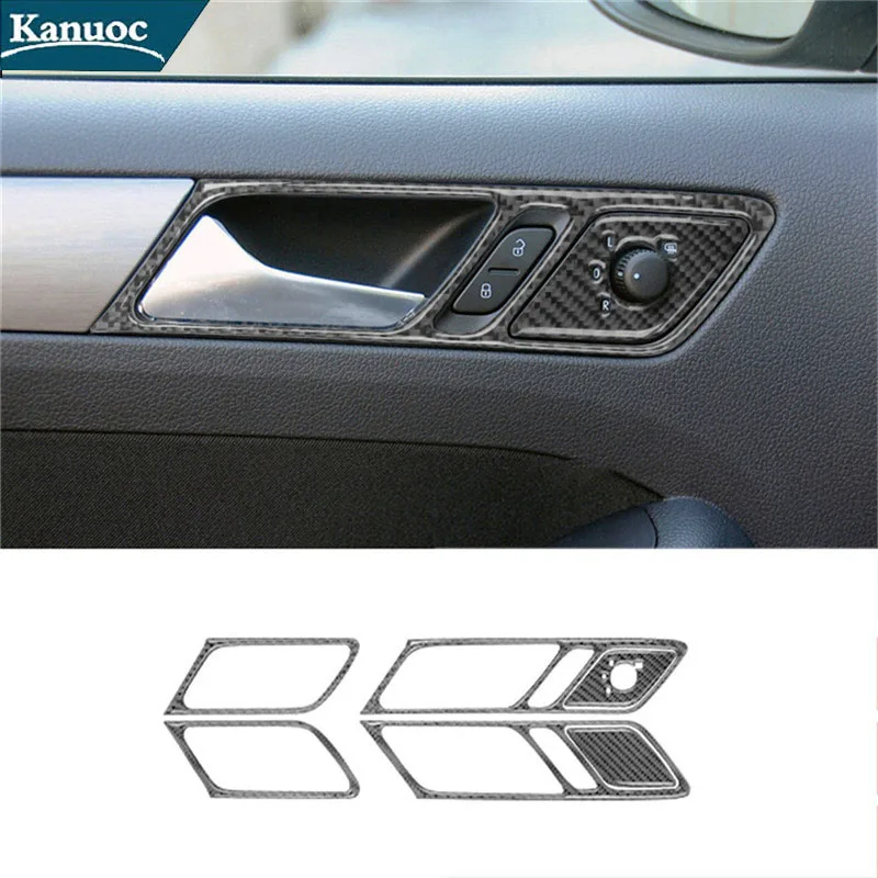 

Наклейки из углеродного волокна для Volkswagen Jetta 2011 2012 2013 2014, декоративные аксессуары для интерьера автомобильной дверной ручки