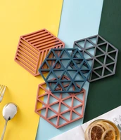 nordic silicone tableware insulation mat hexagon table mat anti slip tea coaster anti scalding bowl pad placemat kitchen tools