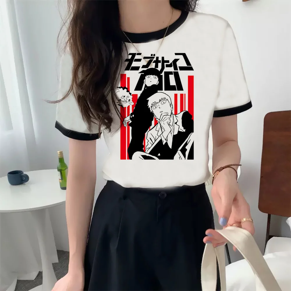 

mob psycho t-shirts women graphic designer funny tshirt female 2000s clothes