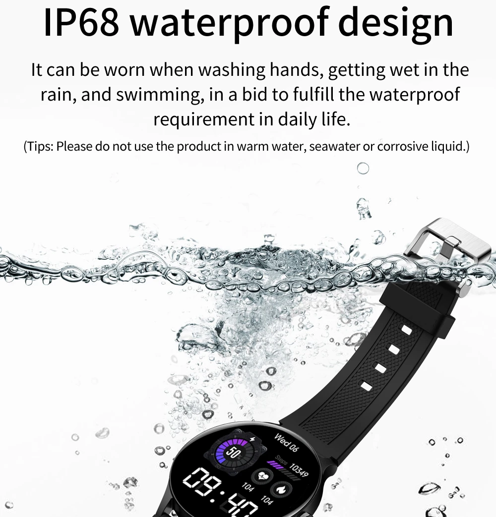 Men Smart Watch NY20 Sports Fitness Tracker Heart Rate Blood Pressure Oxygen Monitoring Women Smartwatch Clock