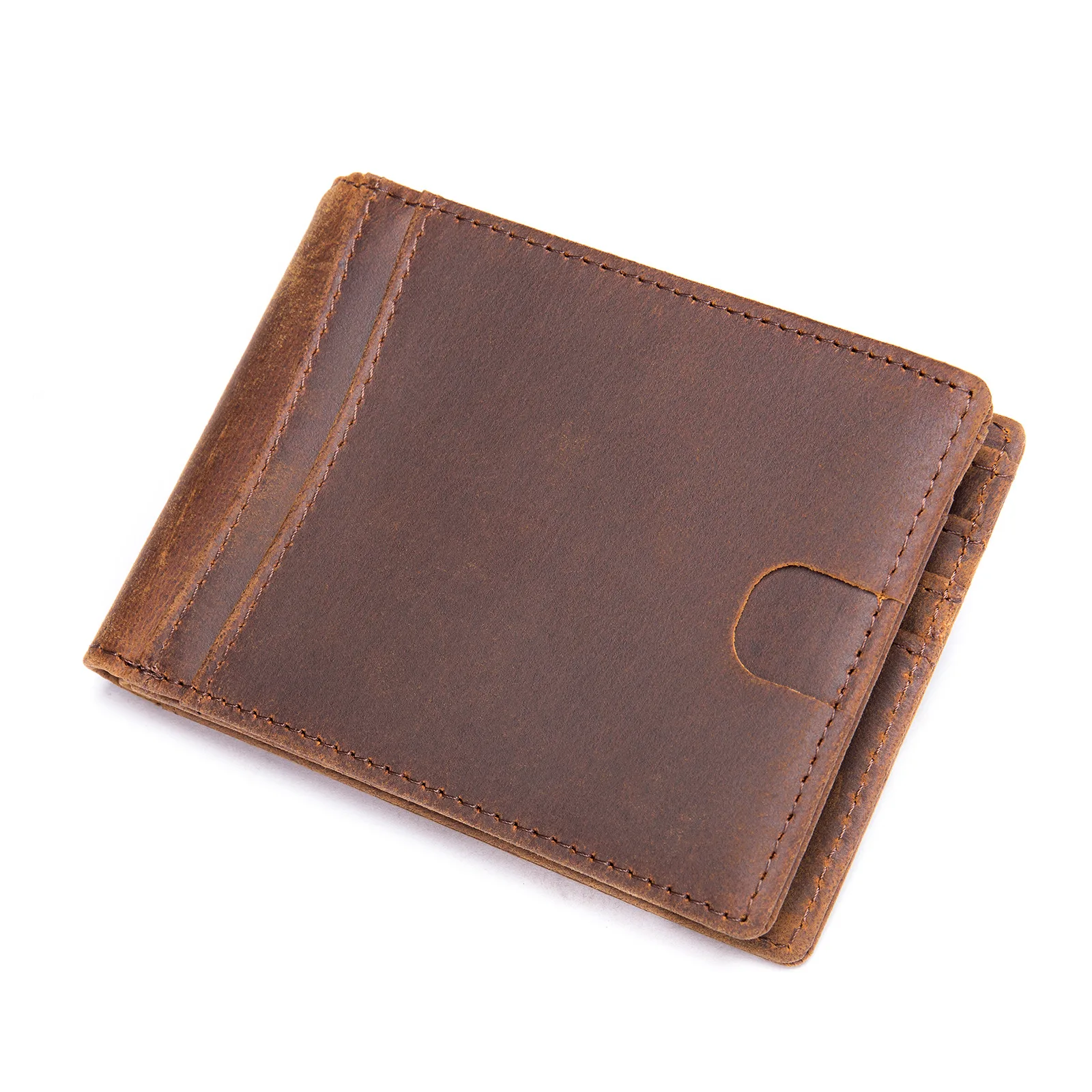 Высококачественный и модный мужской кошелек кожаный короткий crazy horse магазин