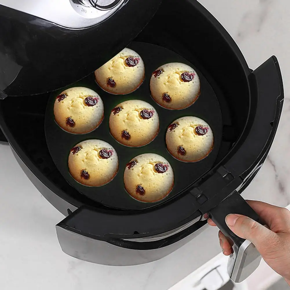 

40%HOT Food Grade Heat-resistant Easy Demolding Cupcake Mold Silicone 7-Holes Cake Decorating Muffin Cup Baking Tool