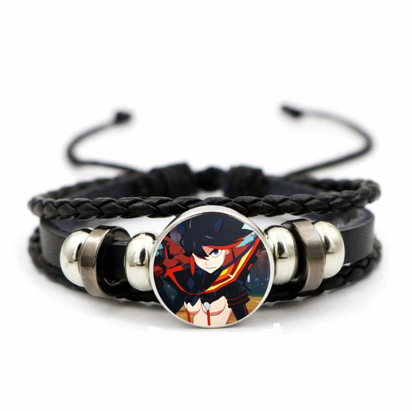 

Teenager Adjustable Wristband Jewelry Leather PU Woven Bracelet Time Gem Wristband For Anime KILL la KILL Braided Bangle