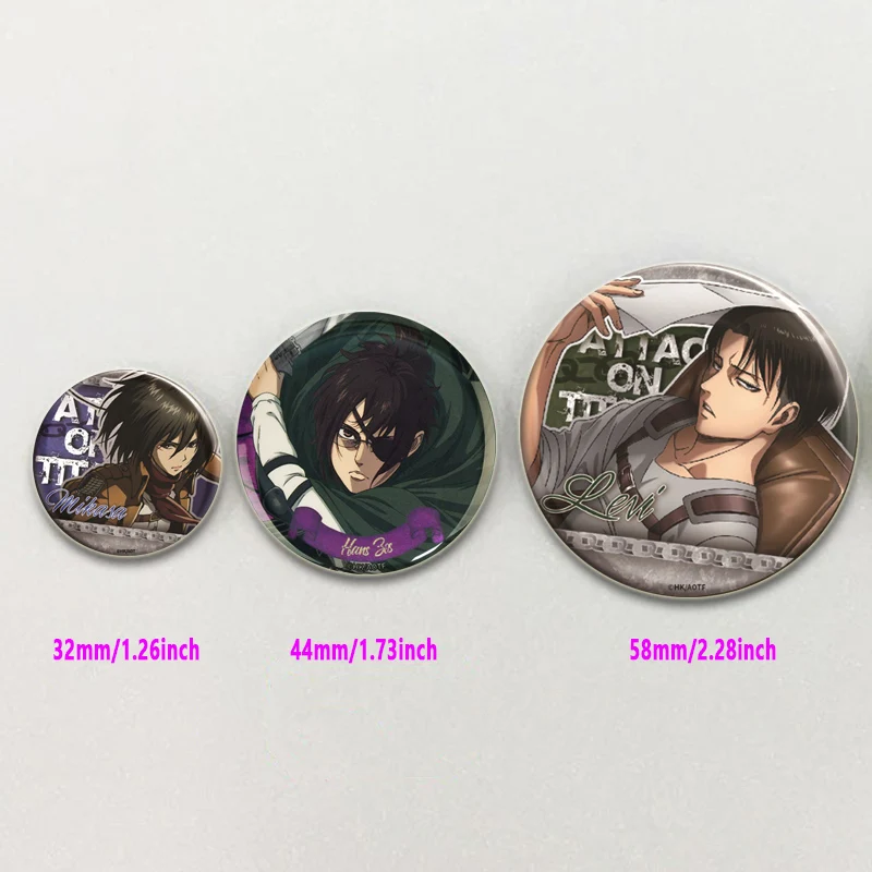Eren Jaeger Reiner Braun Mikasa·Ackerman Armin Arlert Anime Badge Cartoon Figure Round Display Brooches Bag Accessorie Lapel Pin (art.: 3920cb29bd7da) - 3920cb29bd7da