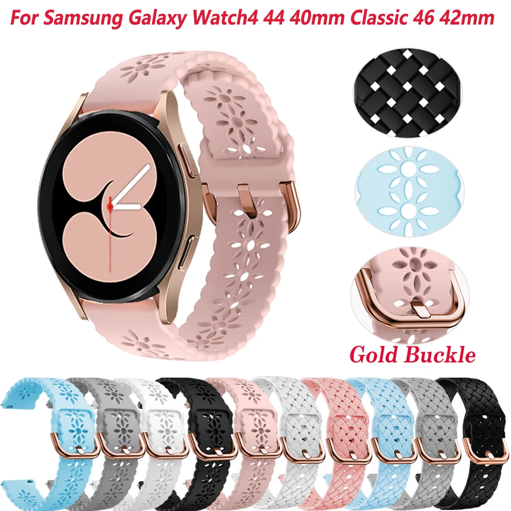

Ремешок полимерный для наручных часов, браслет для смарт-часов Samsung Galaxy Watch 4 Classic 42 мм 46 мм Active 2 Watch 4 40 44 мм, 20 мм