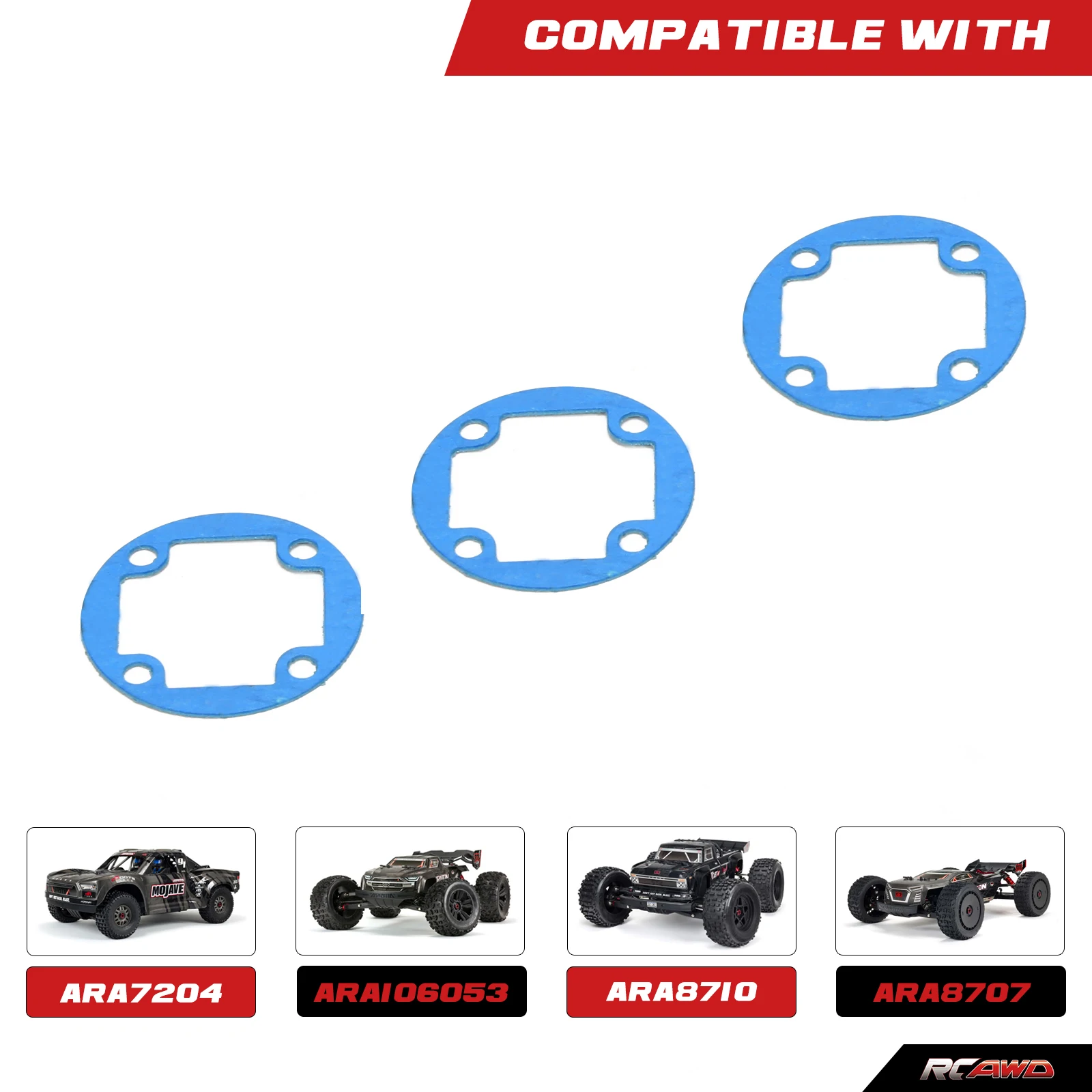Фото 3x дифференциальная неасбестовая прокладка diff для Arrma 1/7 Mojave 1/8 Kraton Outcast Talion EXB extreme basher серии автомобилей hopups №2