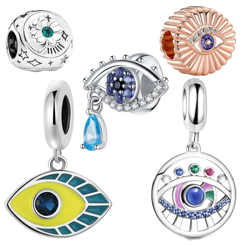 

Newest The Devil's Eye Tears Classic Pendants Beads Fit Original Pandora Charms Silver Color Bracelets DIY Women's Jewelry Gifts