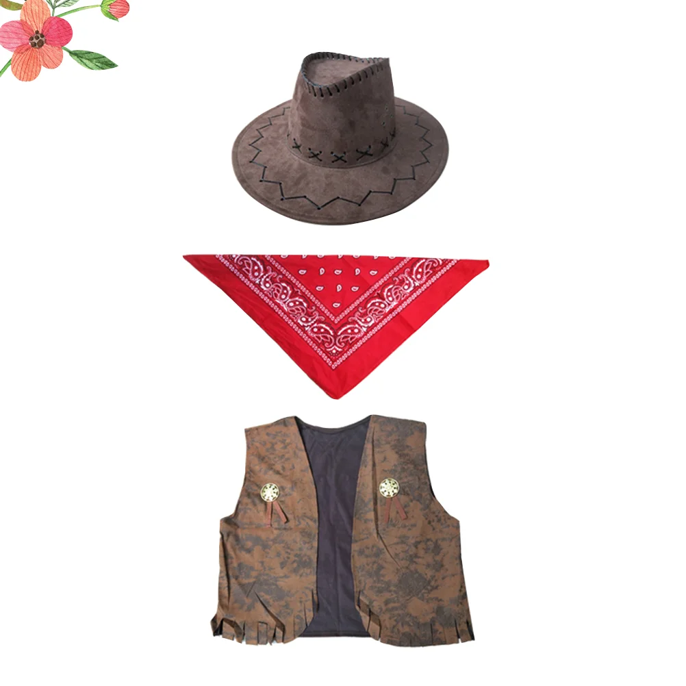 

Cowboy Costume Western Hat Adult Outfit Cosplay Cowgirl Vest Accessories Sheriff Men Dress West Costumes Wild Carnival Party