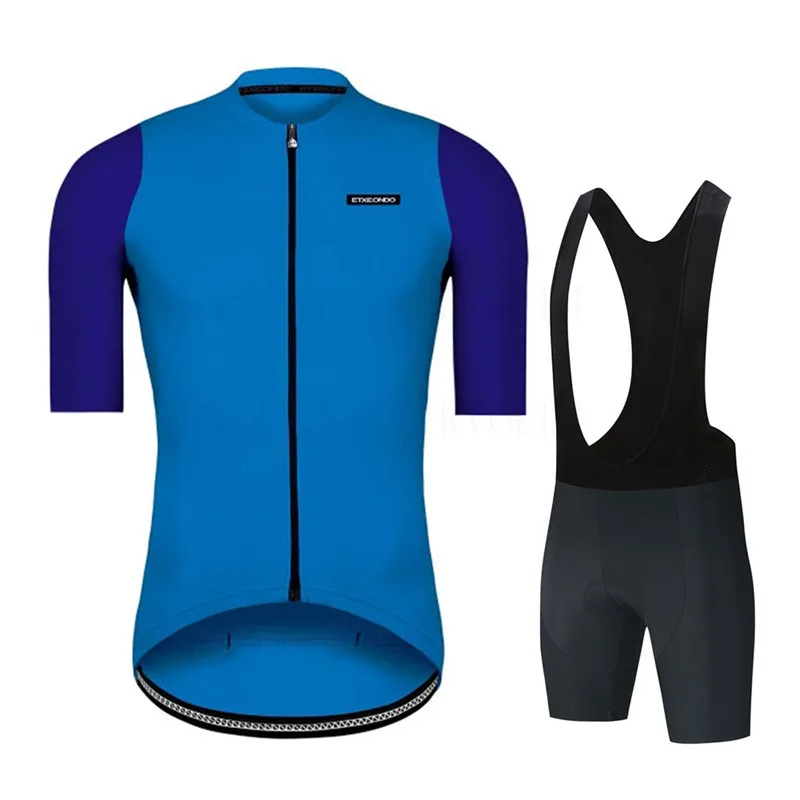Etxeondo Clothing Cycling Jersey Kits Blue Summer Short Sleeve Bib Shorts Set Quick-dry Racing Maillot Ciclismo Set Bike Uniform