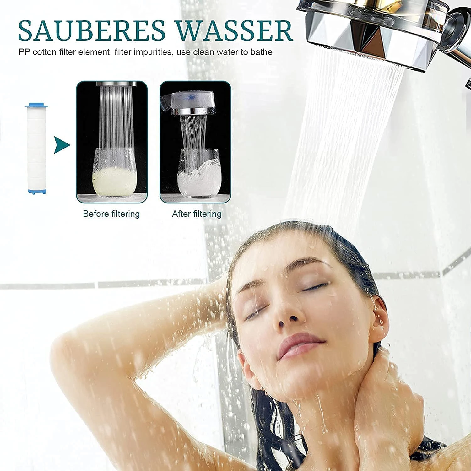 

Turbo 360 Degrees Rotated Fan Shower Head High Pressure Water Saving Spray Adjustable Showerhead Filters Bathroom Accessorie