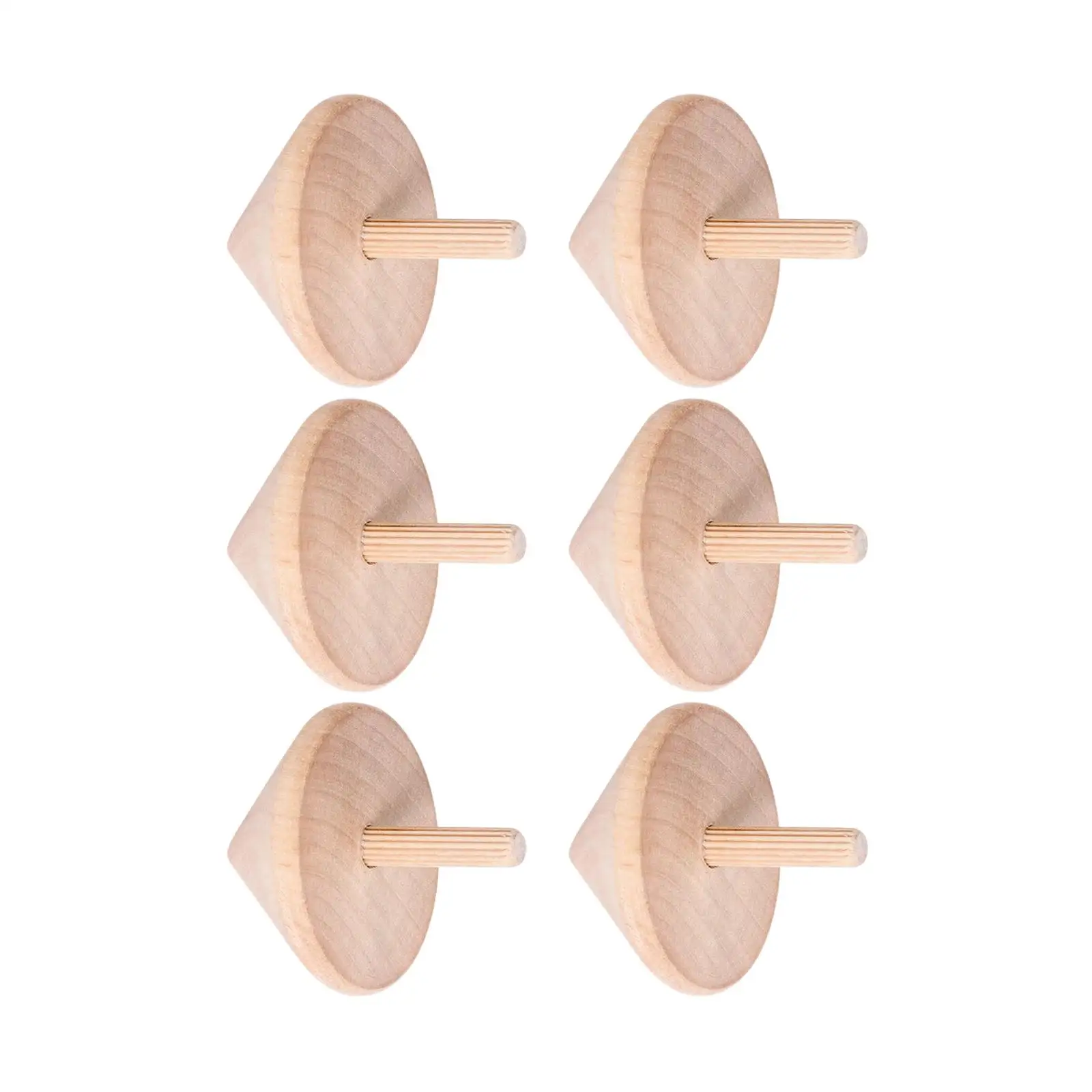 

6Pcs Unpainted Wood Blank Tops Educational Toys Wooden Top Novelty Wooden Gyroscopes Toy for Kids Children Party Supplies Games
