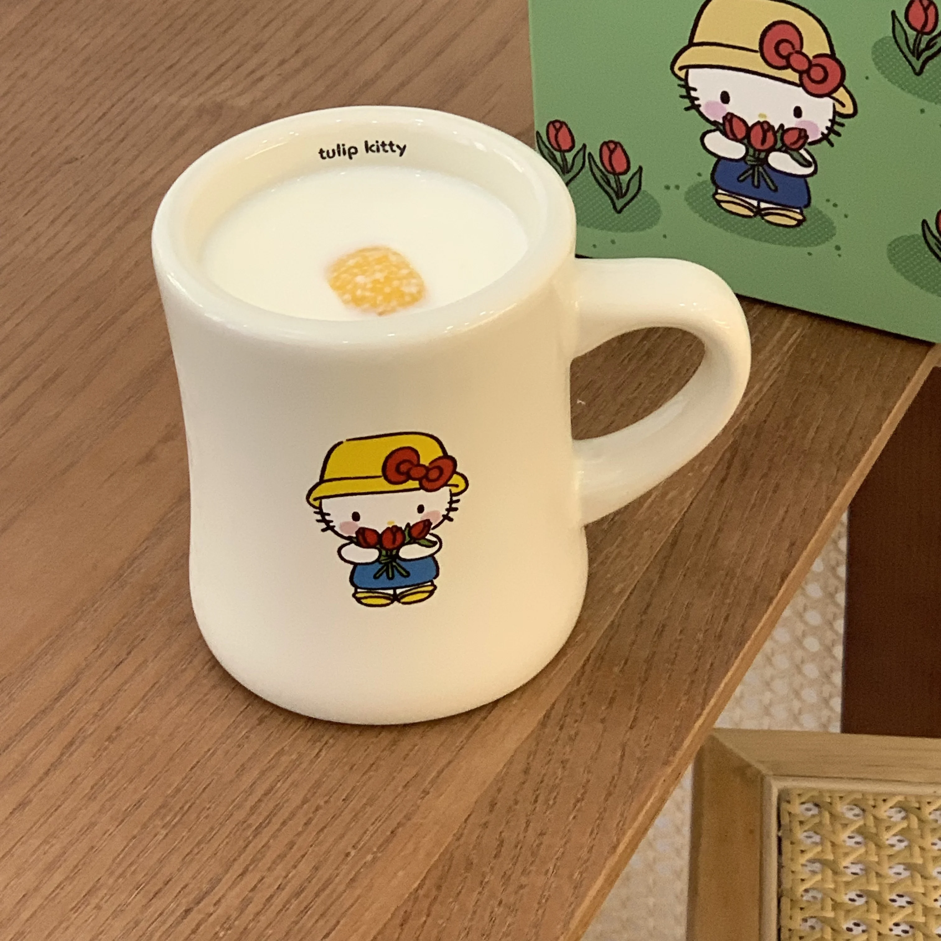 

Sanrio New Hello Kitty Kawaii Ceramic Cup Household Breakfast Cup Cartoon Japanese Cream Kitty Mug Simple Coffee Cup