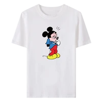 womens harajuku cartoon disney mickey mouse print white short sleeve summer street retro girl top couple t shirt
