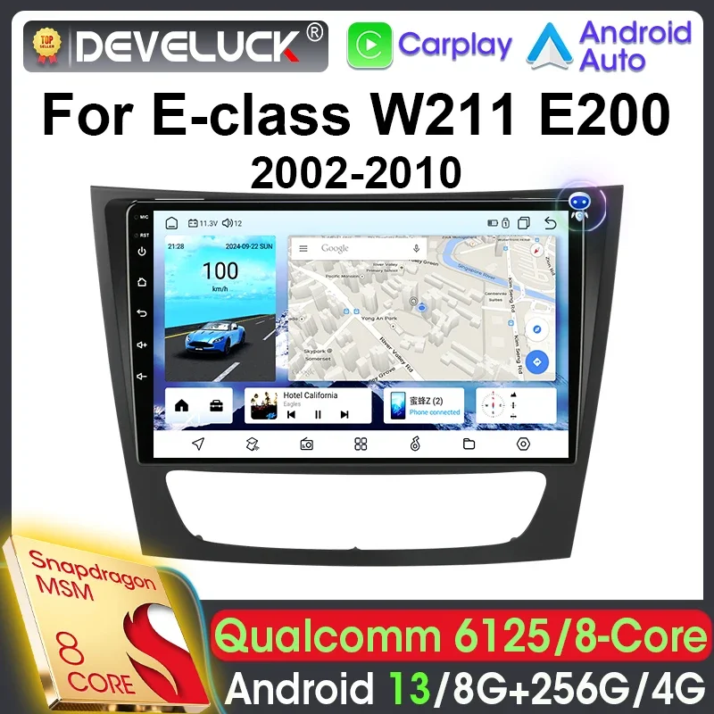 2 Din Android 13 Автомобильный радиоприемник Qualcomm SM6125 для Mercedes Benz E-class E Class W211 E200 CLS 2002-2010