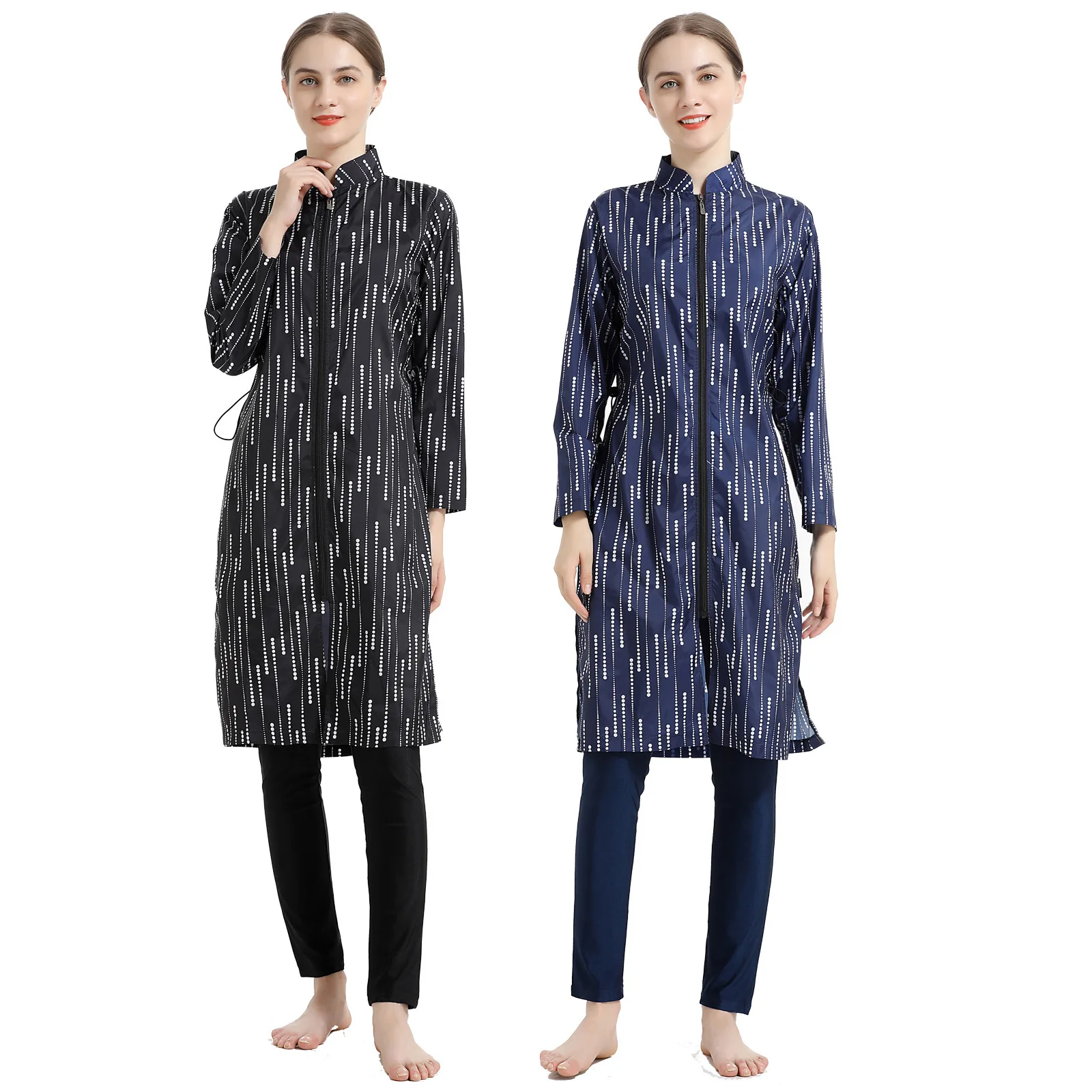 

Women Muslim Burkini Swimsuit Modest Swimwear Islamic Long Sleeve Full Cover Hijab Flower Dress Top Cap Swim Pants ​Bathing Suit