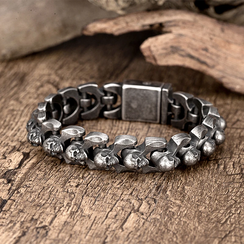 Мужской браслет из нержавеющей стали в стиле Ретро