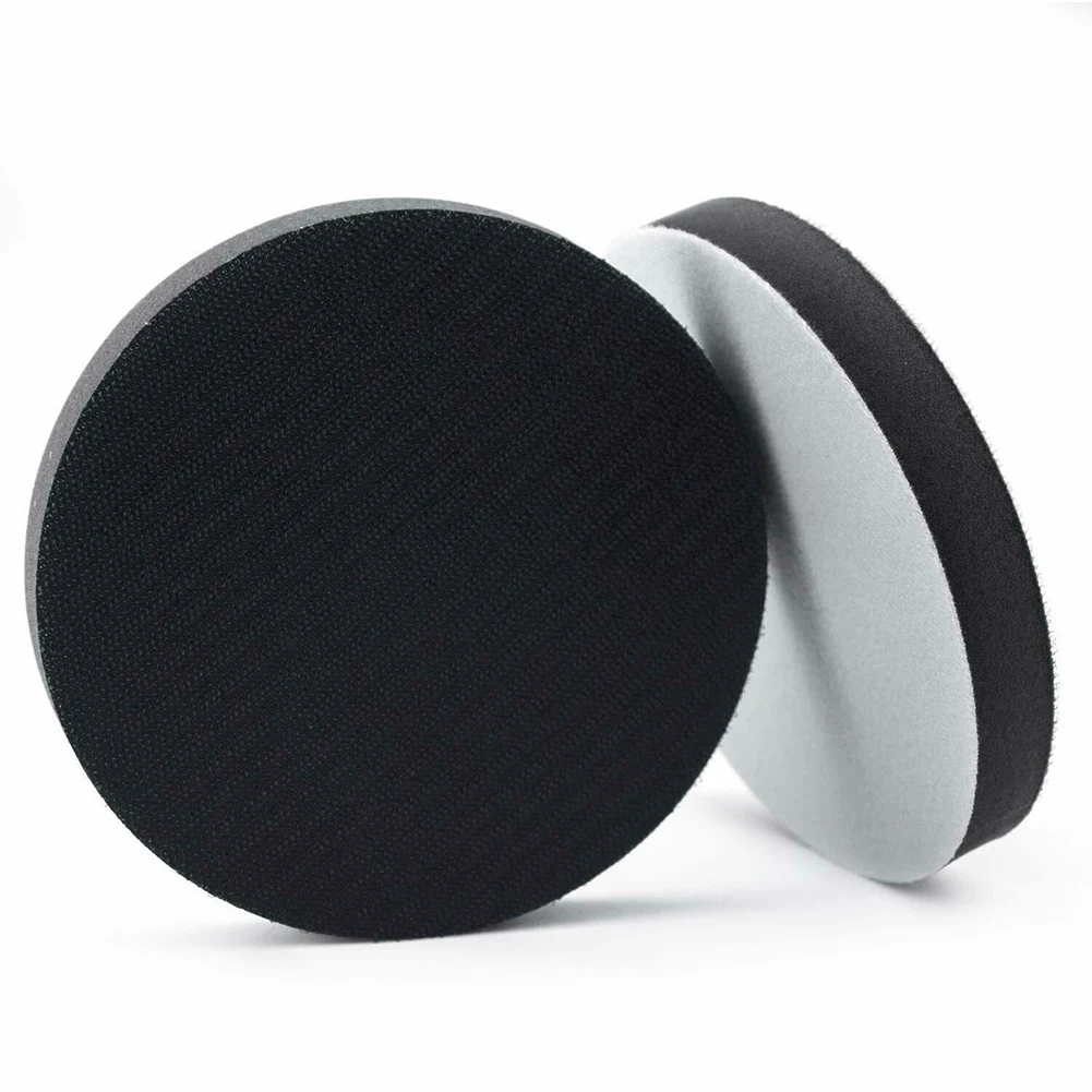 

2pcs 5 Inch Hook Loop Soft Foam Interface Sanding Disc Sander Buffer Backing Pad White Black Round Coins Hook Loop Tape