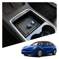 car combination lock storage box for tesla model 3 model y center console fingerprint lock storage box auto accessories
