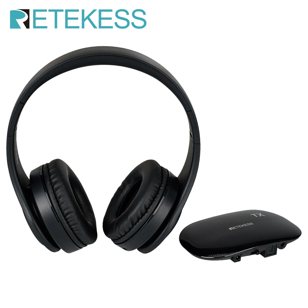 

Retekess TA005 Wireless Headset Foldable Stereo TV Headphone Signal 30m Range Mute Key 2 Channel Switch Rechargable For TV Game