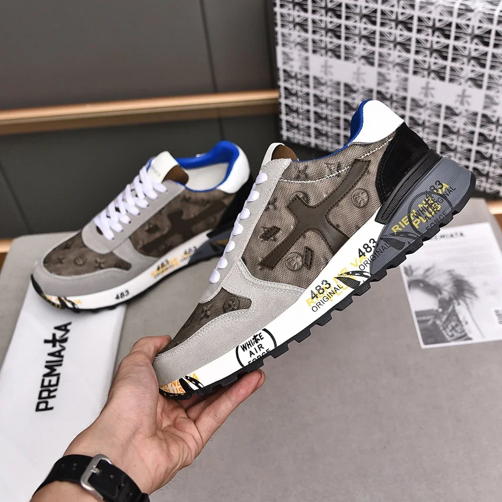 PREMIATA/мужская замшевая дышащая повседневная спортивная обувь в стиле ретро