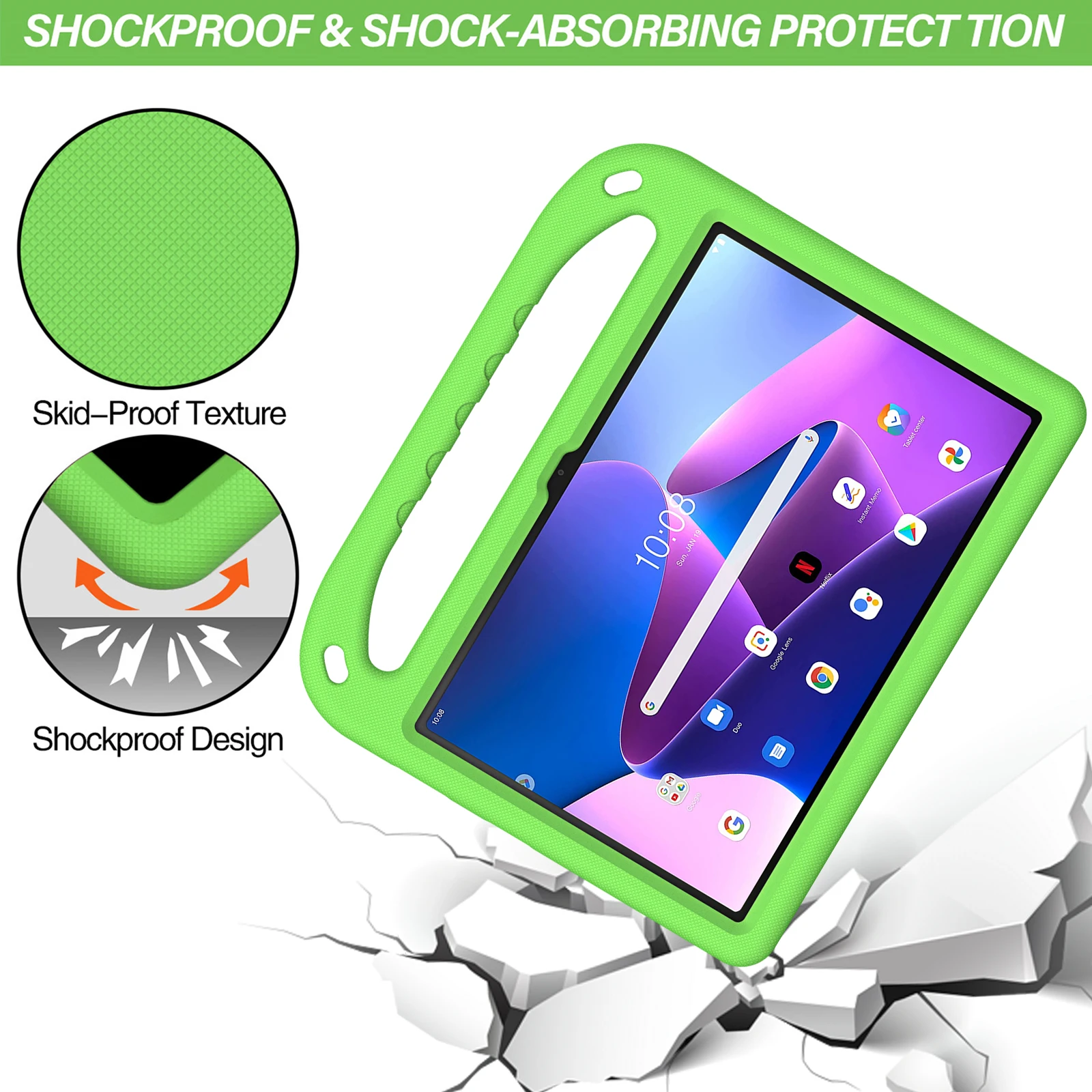 Детский чехол для Lenovo Tab P12 12 7 P11 Pro Plus M10 K10 M11 M9 M8 4rd 3rd EVA Cover Xiaoxin Pad TB-J706F 370FU с ручкой