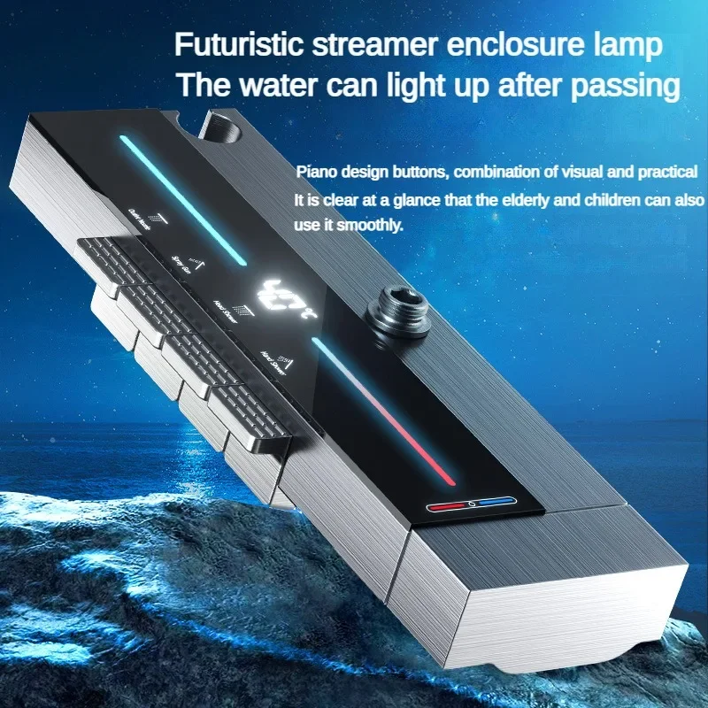 Латунный корпус умная температура цифровой дисплей душевой набор настенное