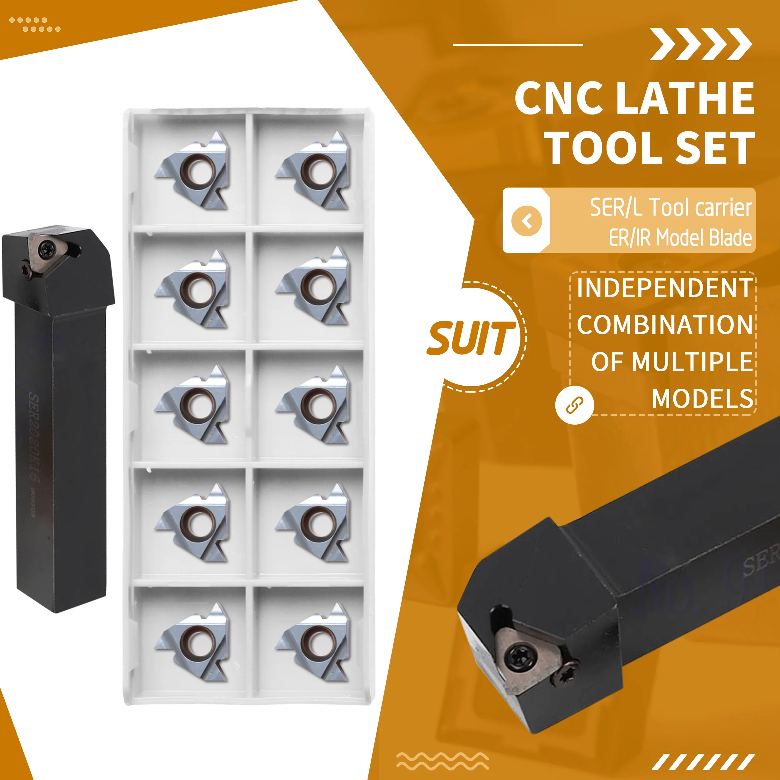 

SER 2020K16 SEL 2020K16 Thread Turning Tool Holder 16ER AG60 VP15TF 16ER A60 BMC 16ER AG60 LDA 16ER G55 LDC CNC Carbide Inserts