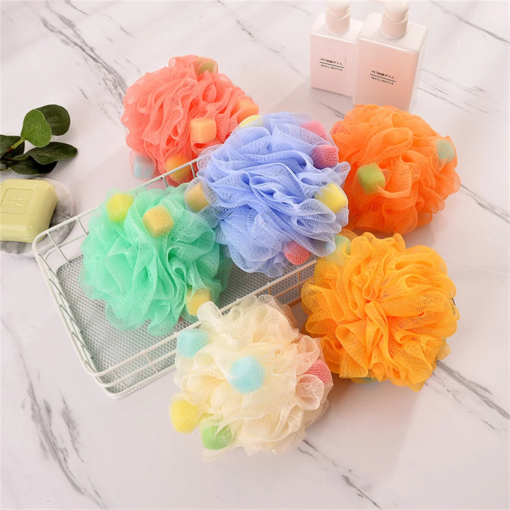 

Candy Color Shower Flower Ball Cute Soft Bath Flower Exfoliating Bubble Bath Ball Bathroom Supplies Pe Bath Ball New Bubble Net