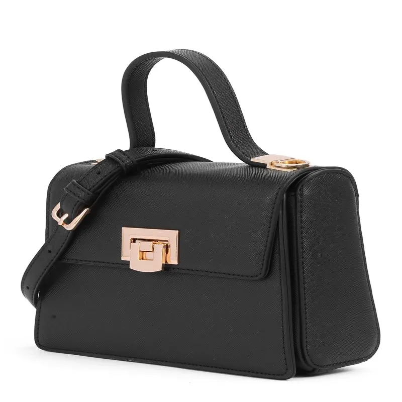 BeCool Women's Adult Top Handle Satchel Handbag with Lock Black