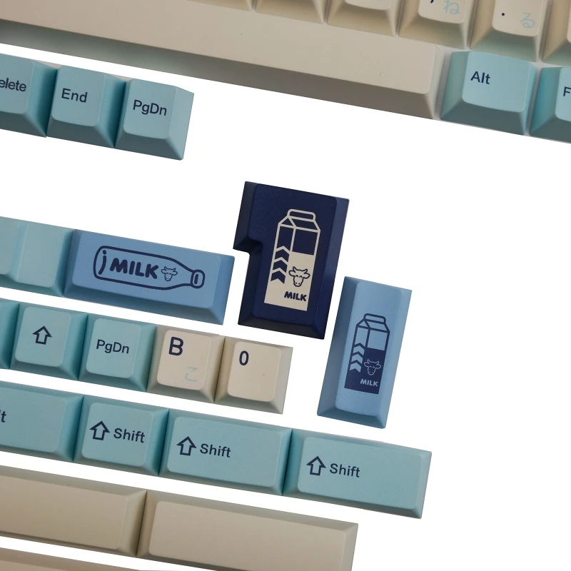 

Thick PBT Cherry Keycaps PBT Dye Subbed Cherry Keycap 143 Keys Fruity Milk Theme