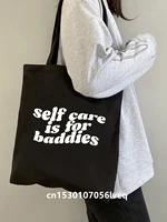 bag self care is for baddies print cool women shopper bag shopper black women fashion shopper shoulder bags tote bagdrop ship