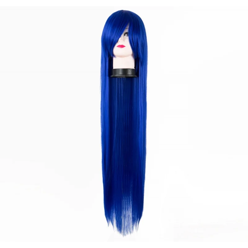 

Cos-play Wig Fei-Show Synthetic Heat Resistant 100 CM/40 Inches Straight Diamond Blue Hair Halloween Costume Salon Hairpiece