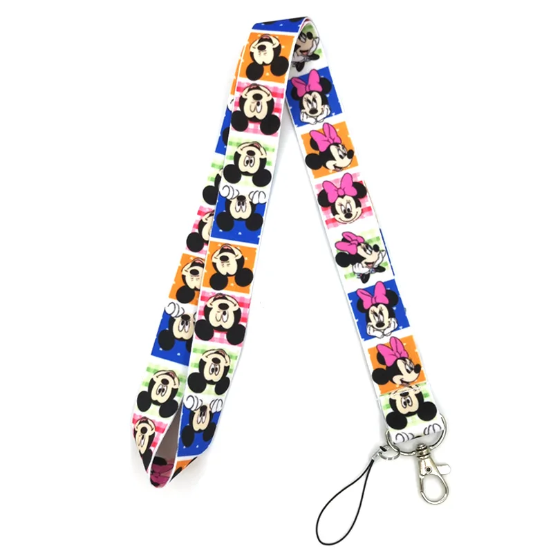 

Minnie Mouse Neck Strap Lanyards ID badge card holder keychain Mobile Phone Strap Gift Ribbon webbing necklace