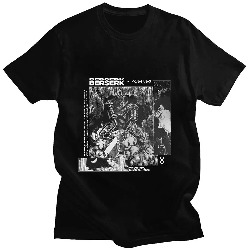 

Anime Berserk Guts 2022 Men's T-Shirt Japanese Streetwear Comic Summer 100% Cotton Short Sleeve Loose Casual Unisex T-shirts