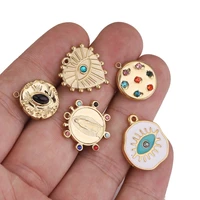 5pcs gold stainless steel blessed virgin mary charm eye pendants dangles connector earring jewelry making necklace bracelet diy