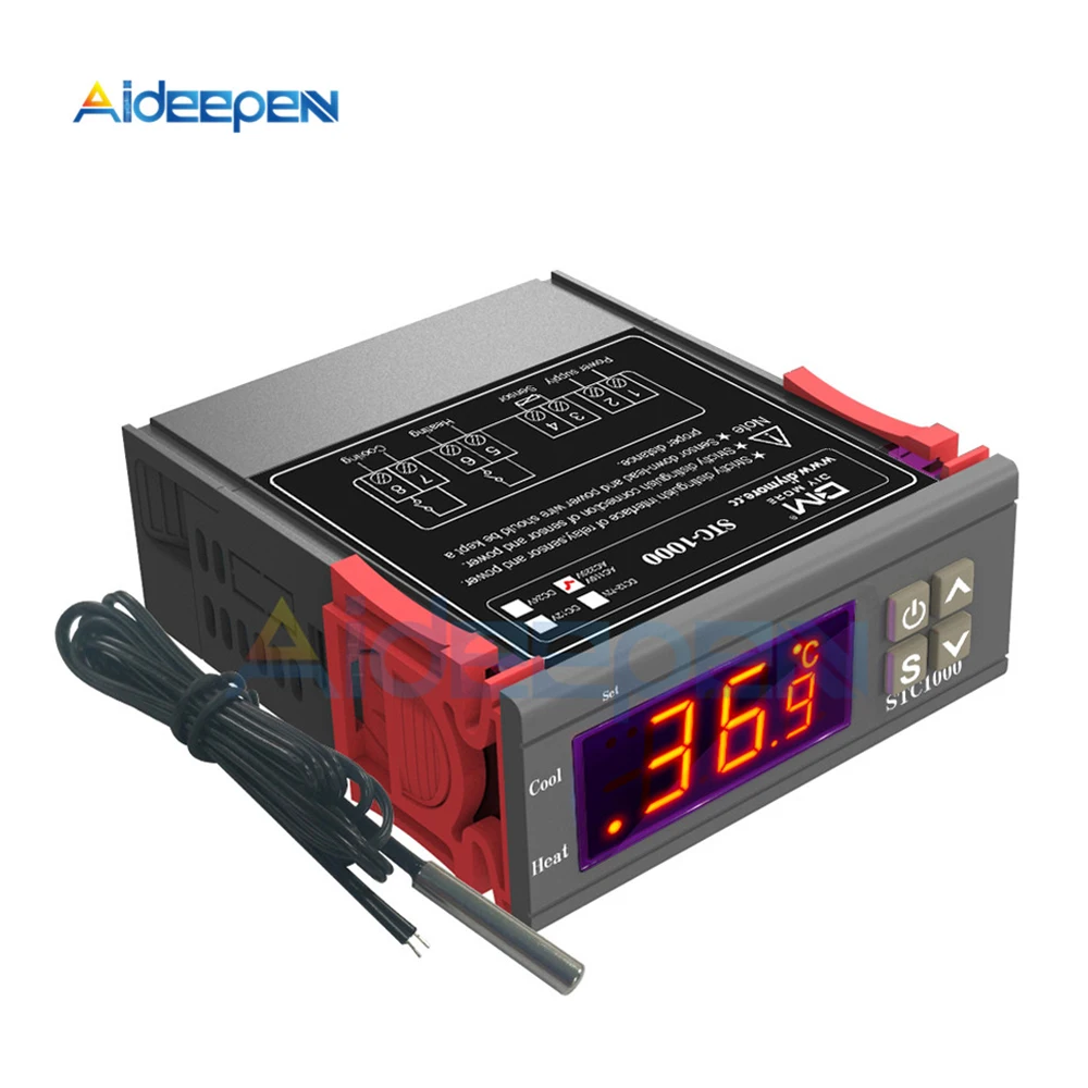 

STC-1000 STC 1000 LED Digital Thermostat for Incubator Temperature Controller Thermoregulator Relay Heating Cooling 12V 24V 220V