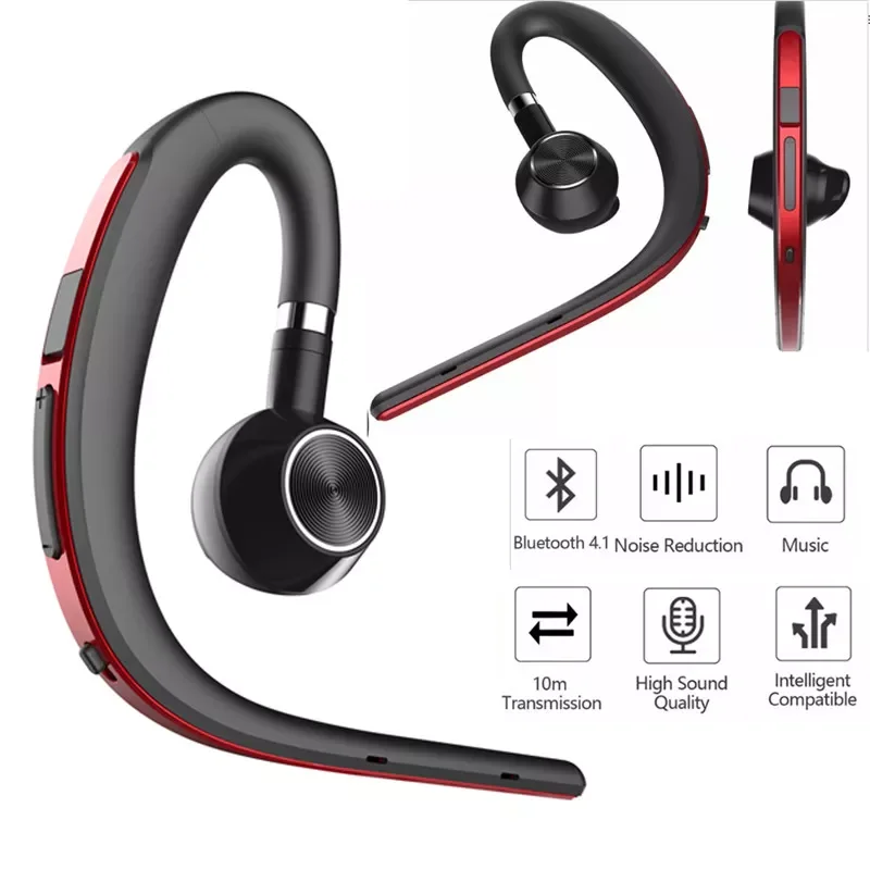 

New Fashion Men Business Hands Free Noise Cancelling Earphone Wireless Bluetooth Sports Headset With Mic For Phone Driving