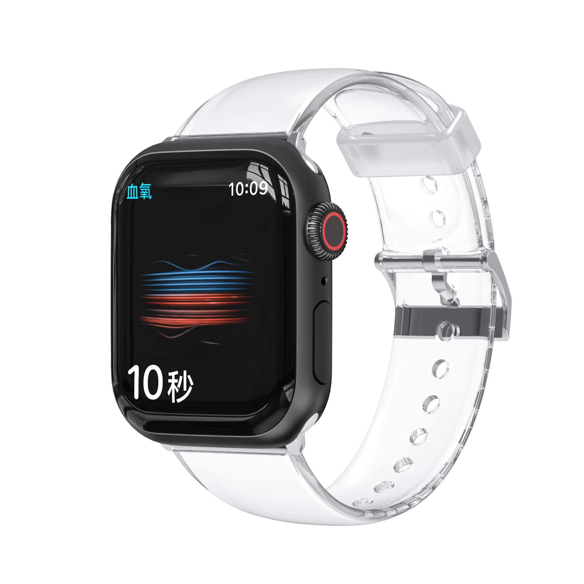 Clear TPU Strap for Apple Watch Band 45mm 49mm 44mm 42mm 41mm 40mm Sports Transparent Bracelet iWatch series 8 7 6 5 se 4 Ultra