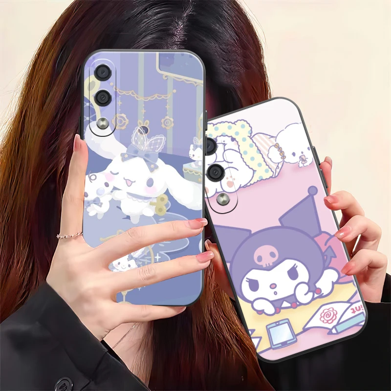 

Cute Kuromi Phone Case For Samsung Galaxy M11 M12 M10 M20 M22 M30 M32 M51 Silicone Cover Liquid Silicon Soft Back Black Carcasa