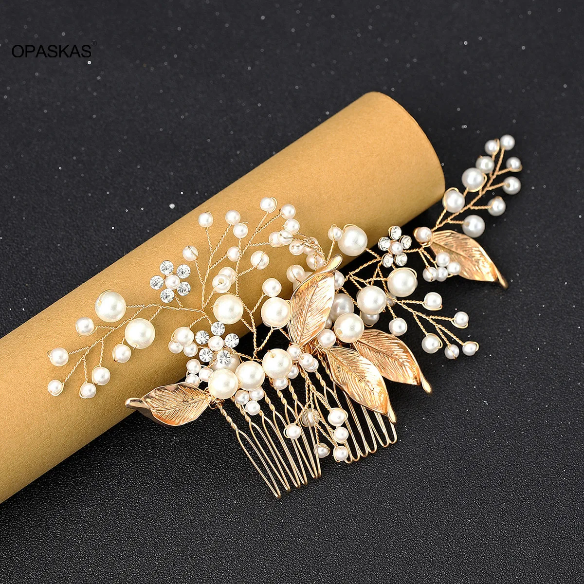 

Женская свадебная расческа для волос, Модный повседневный головной убор золотого цвета в форме листа, элегантные свадебные аксессуары для ...