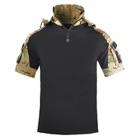 outdoor mens hood t shirt tactical shirt hunting equipment men clothing combat uniform camouflage short sleeve mens t shirt