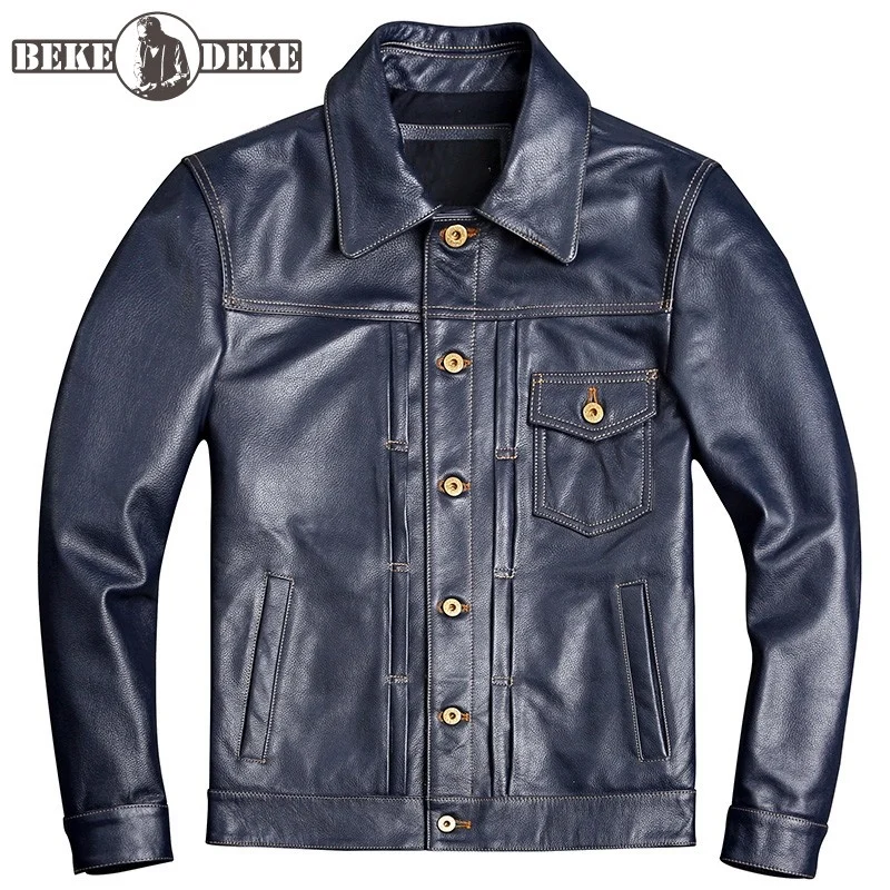 

Мужская ковбойская куртка-карго из натуральной кожи, приталенный силуэт, с несколькими карманами, однобортная верхняя одежда из воловьей кожи, жакеты с длинным рукавом, весна