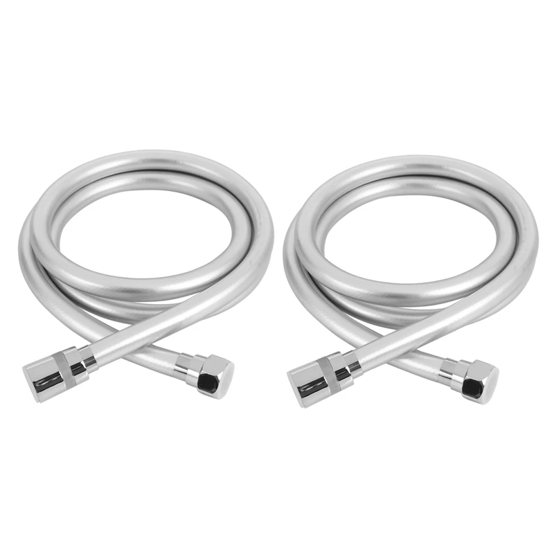 

2X PVC High Pressure Thickening Anti-Winding Smooth Shower Hose For Bath Handheld Shower Head Flexible Shower Hose-1.5M