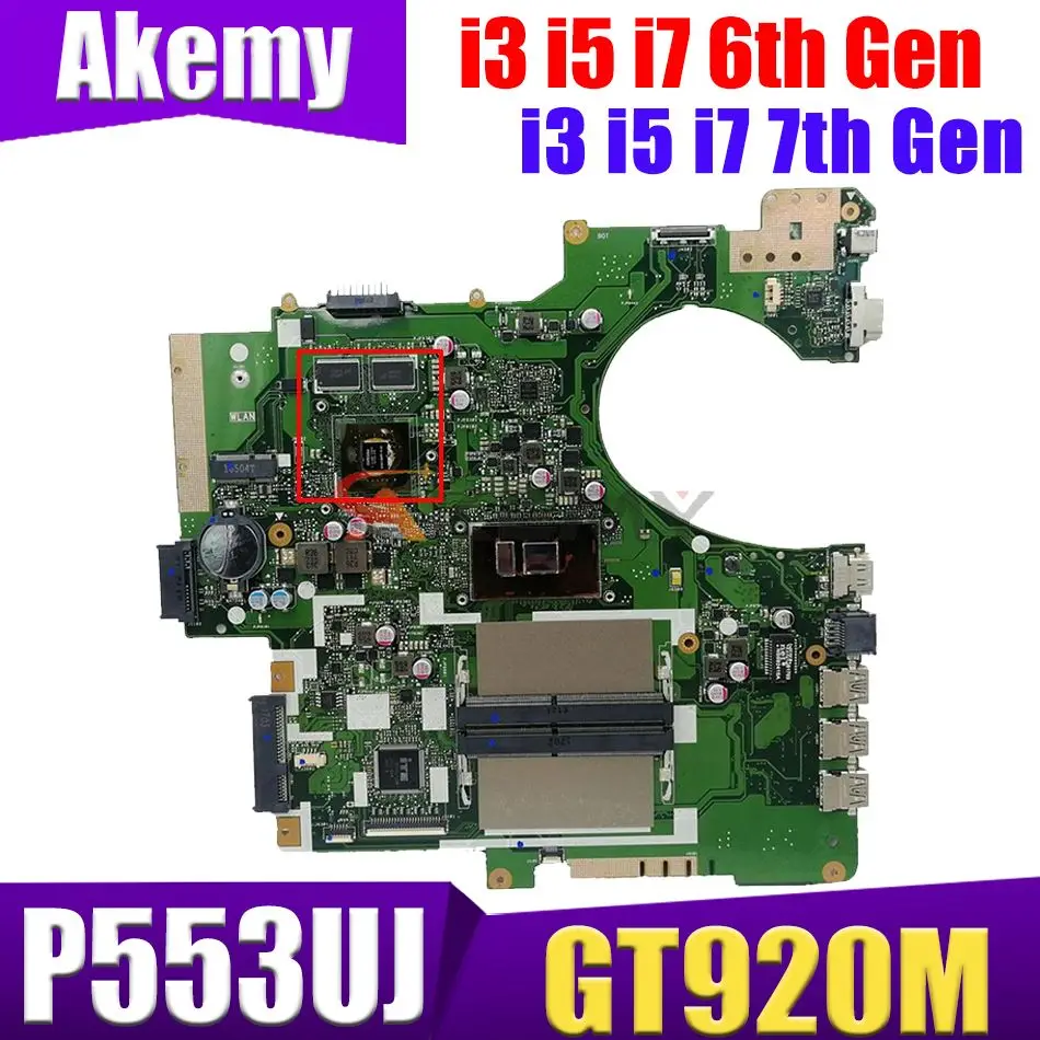 

Материнская плата P553UJ для ASUSPRO P2530UJ P553UA P2540UV PRO553U PX553U PE553U P553U P553U, материнская плата для ноутбука, ЦП I3 I5 I7 GPU GT920M